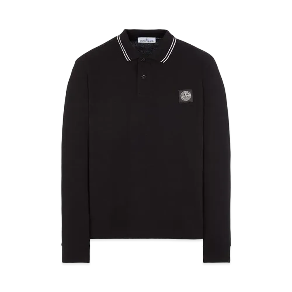 Stone Island 2SS18 STRETCH COTTON PIQUE_SLIM FIT "Black"