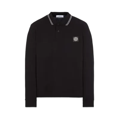 Stone Island 2SS18 STRETCH COTTON PIQUE_SLIM FIT "Black"