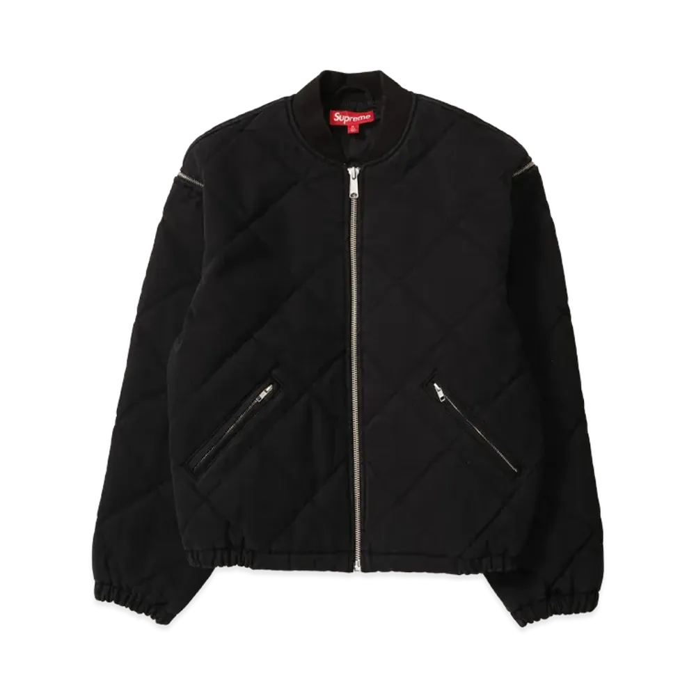 Supreme Zip-Off Sleeve Quilted Bomber Jacket "Black"