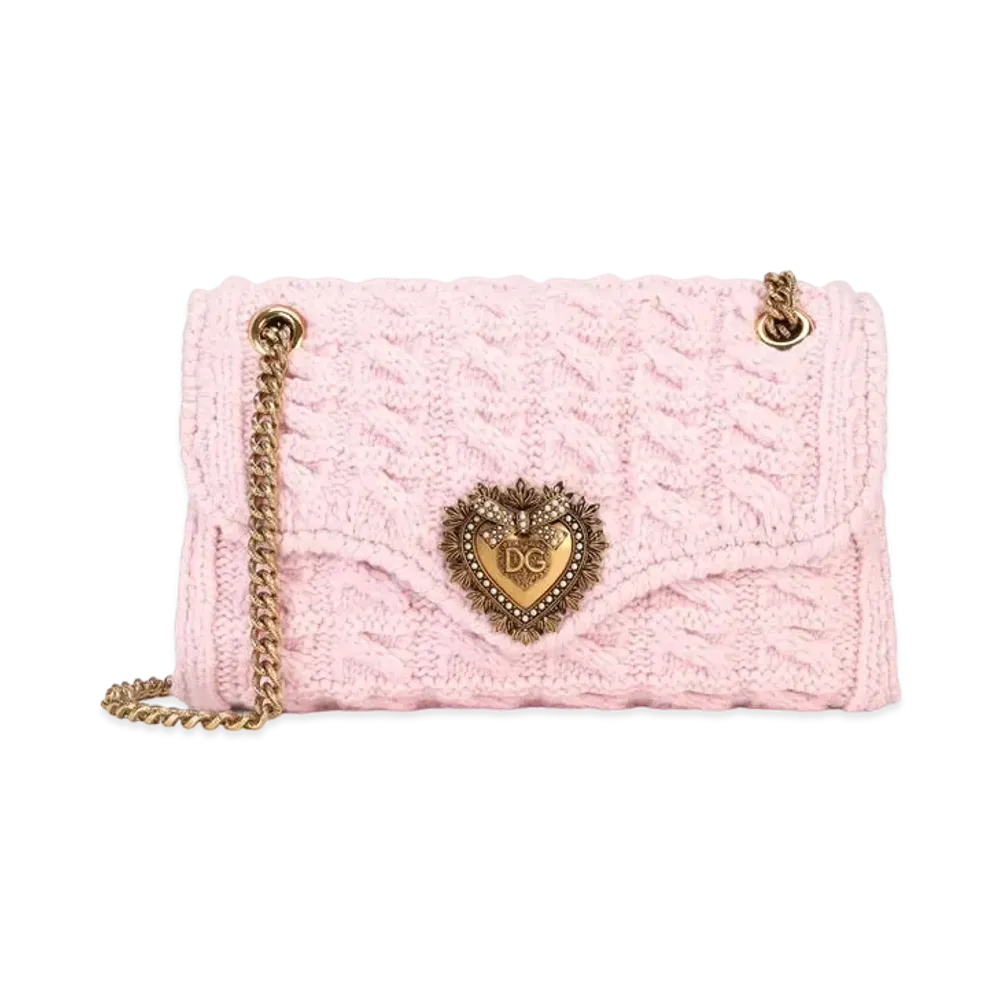 Dolce&Gabbana Devotion Shoulder Bag Large Nit "Pink"