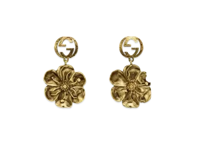 GUCCI Metal Earrings Floral Detail