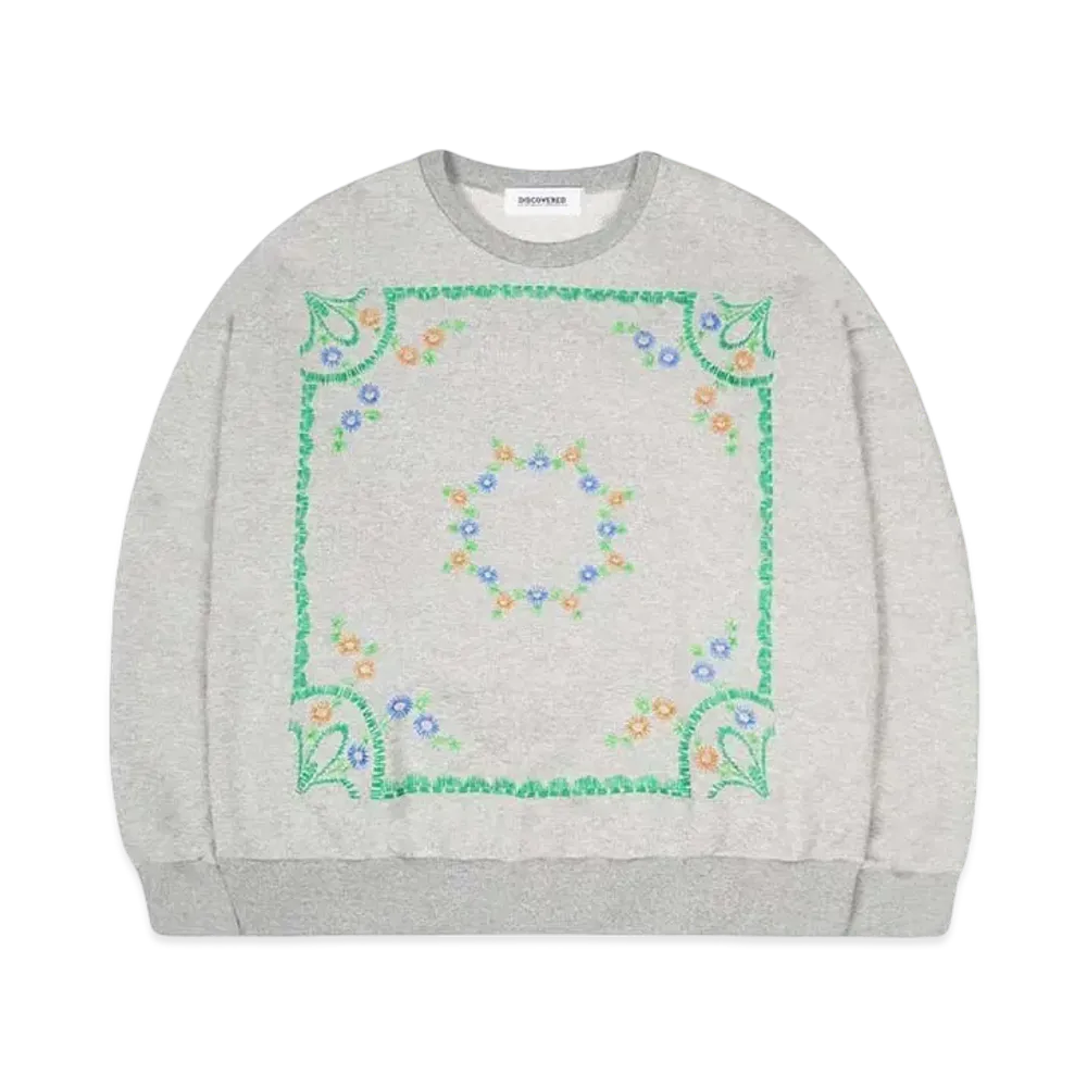 DISCOVERED FLOWER EMBROIDERY SWEAT "GRAY"
