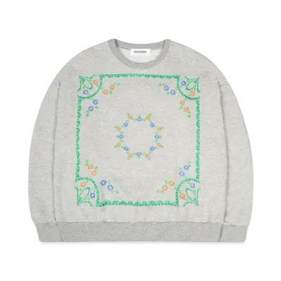 DISCOVERED FLOWER EMBROIDERY SWEAT "GRAY"