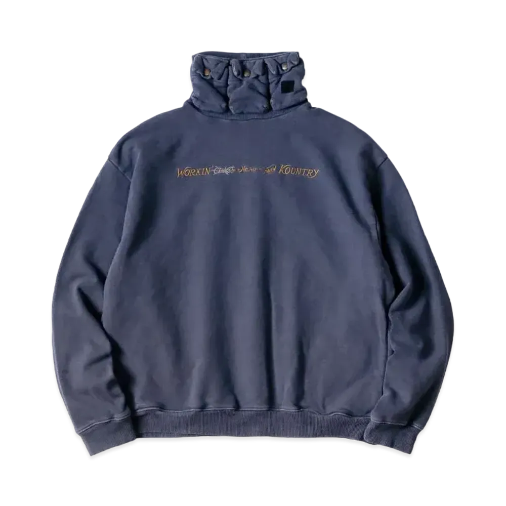 KAPITAL Fleece Nickel 3 High Neck Sweat "Navy"