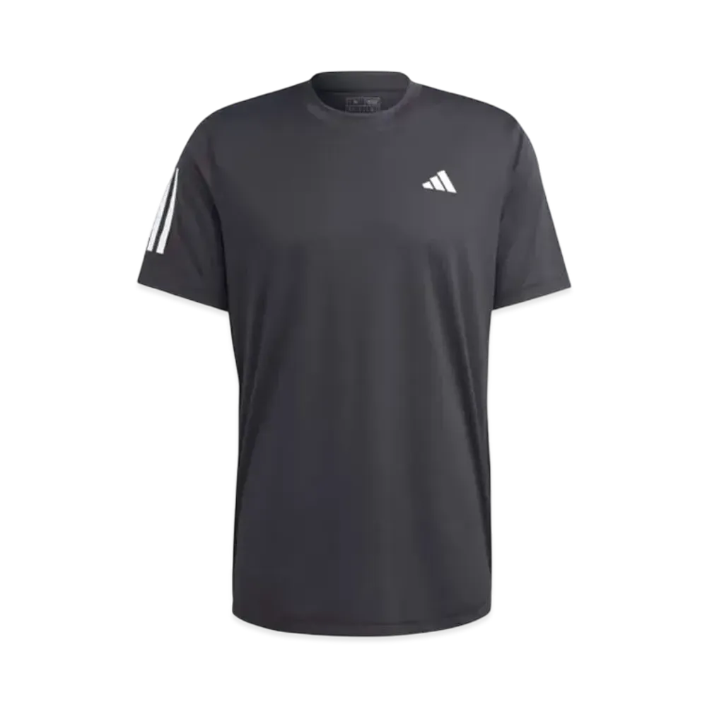 adidas Club Three Stripes Tennis Short Sleeve T-Shirt "Black"
