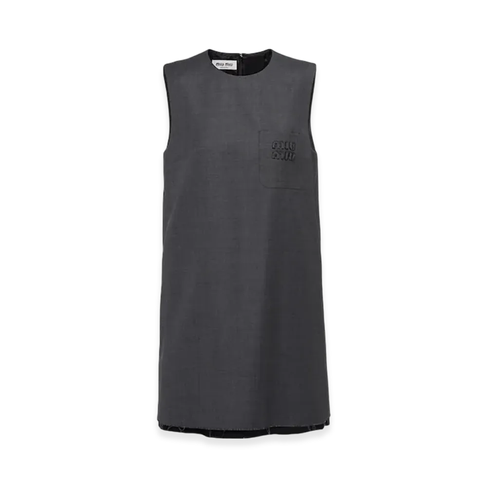 MIU MIU Women's Grisaille Mini Dress "Slate Gray"