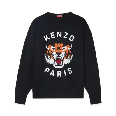 KENZO 'LUCKY TIGER' Embroidered Sweat Unisex "Black"