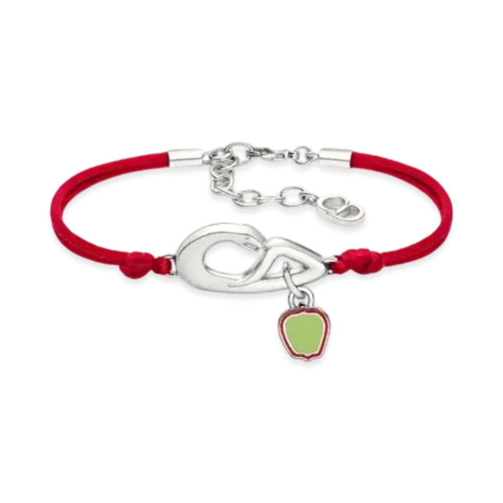 Dior x KAWS Bracelet Cord with Brass and Resin "Vermilion Red/Silver/Green"