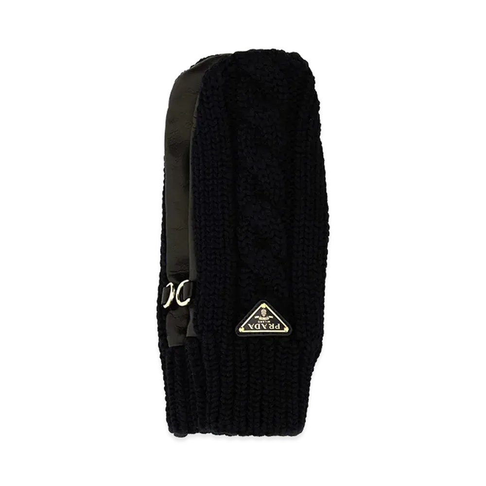 PRADA Women's Stretch Wool Blend Gloves "Black"