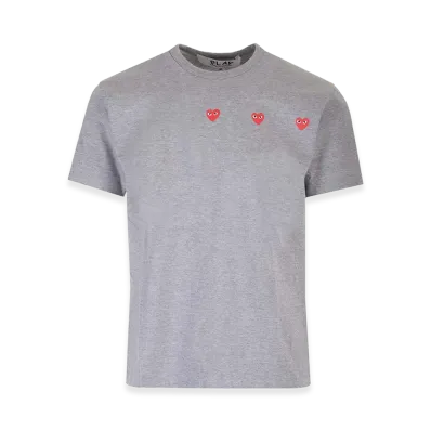 PLAY COMME des GARCONS T-Shirt With Red Hearts "Gray"