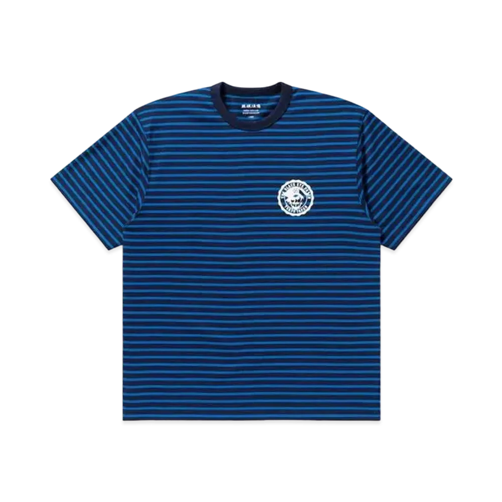 Black Eye Patch Pirate Logo Striprd Tee "Blue"