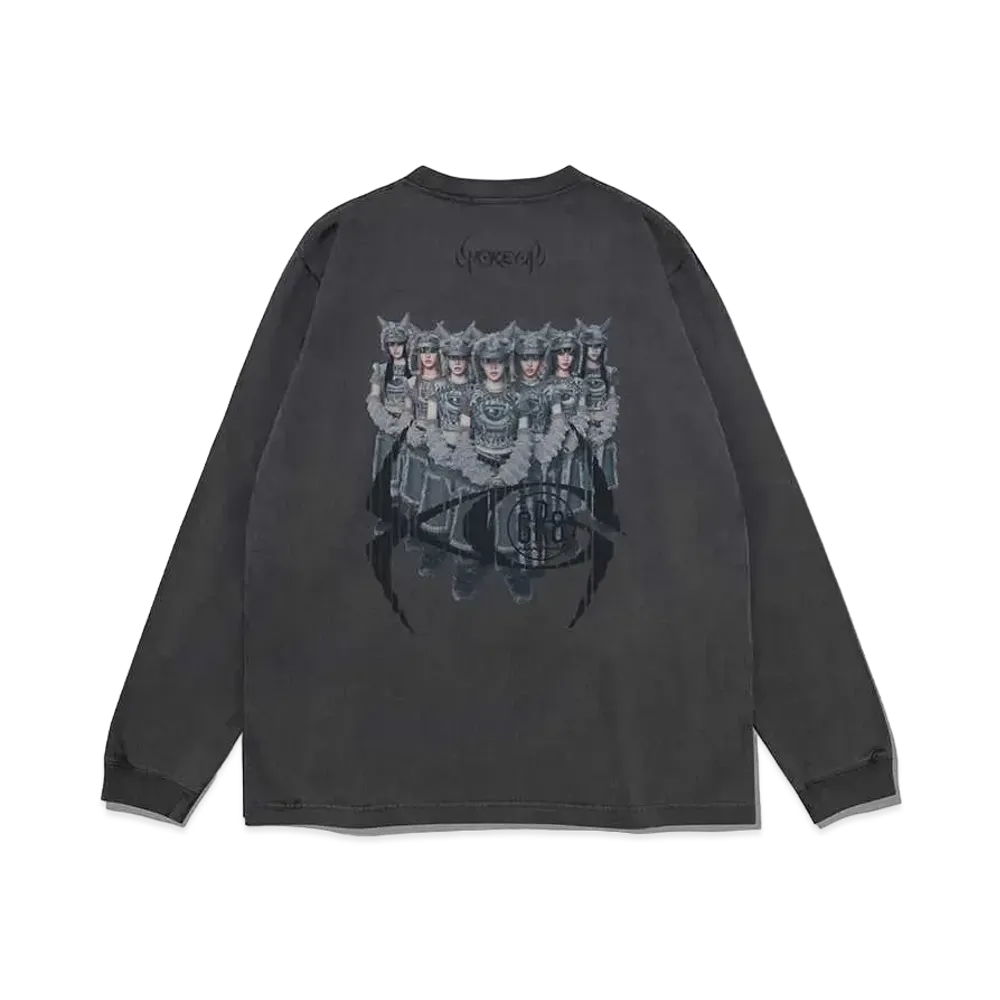 XG x GR8 x KOSUKE KAWAMURA Pigment Dyed Crew Neck Long Sleeve Tee "Black"