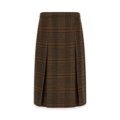 Saint Laurent Women's Prince Of Wales Skirt "Brown"