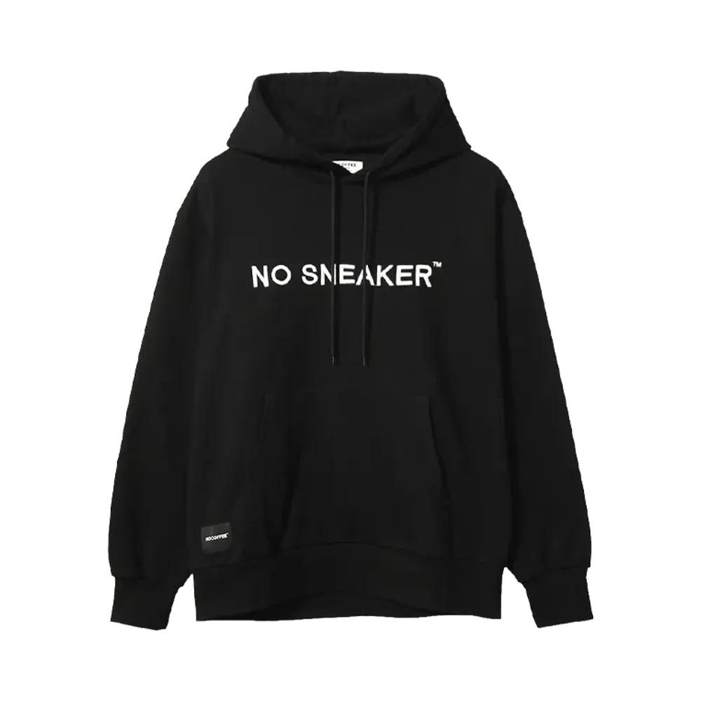 NO COFFEE \ NO SNEAKER EMBROIDERED LOGO HOODIE "BLACK"
