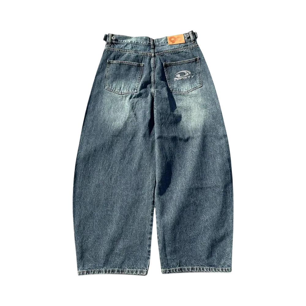 9090 Heisei Logo Buggy Ballon Denim Pants "SLUB INDIGO"