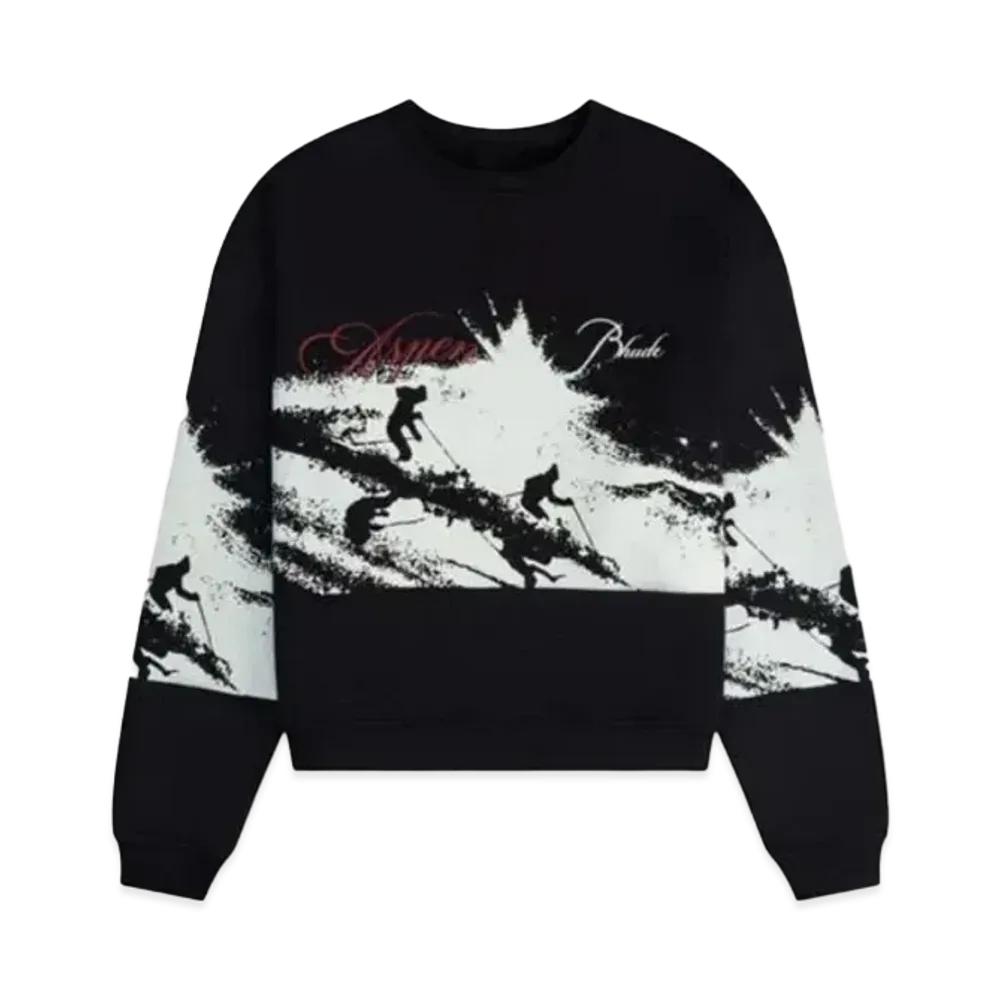 RHUDE Aspen Highland Ski Crewneck "Black"