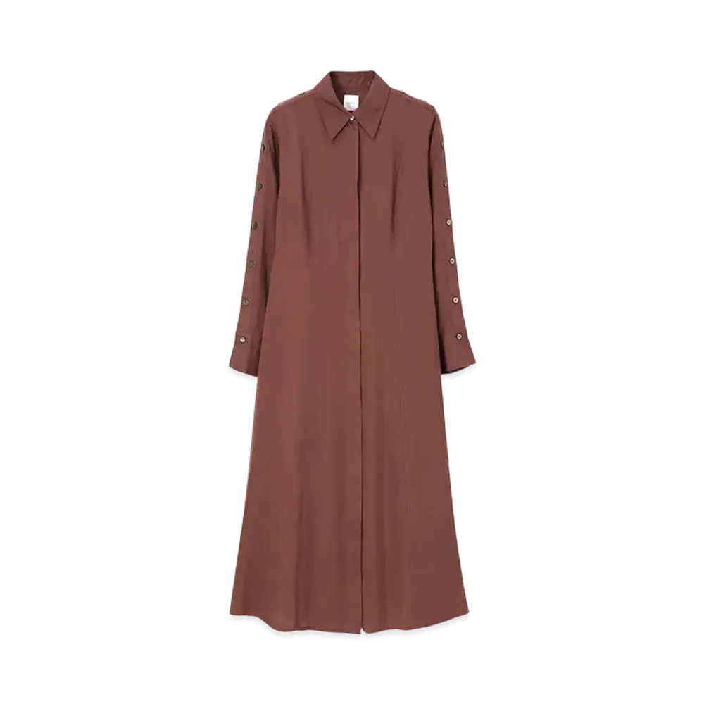 Paul Smith Women's Sleeve Button Dress "ChocolateBrown"