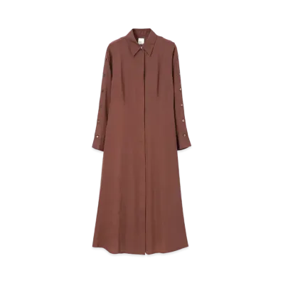 Paul Smith Women's Sleeve Button Dress "ChocolateBrown"
