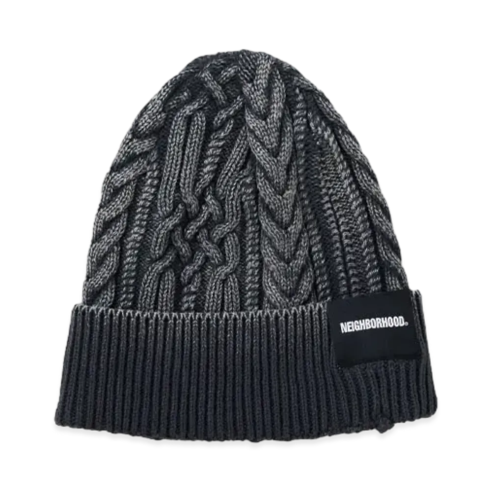 NEIGHBORHOOD Washed Cable Beanie "Black"