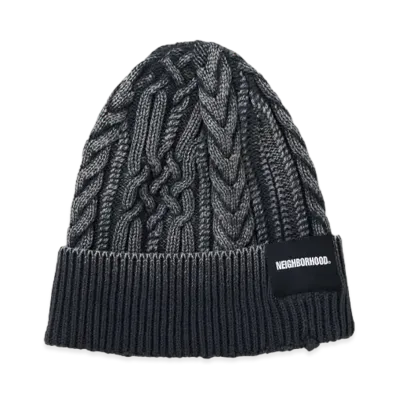 NEIGHBORHOOD Washed Cable Beanie "Black"
