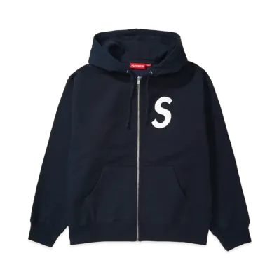 Supreme S Logo Zip Up Hooded Sweatshirt (25FW) "Navy"