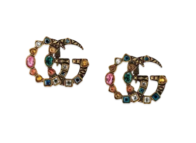 GUCCI Crystal Double G Earrings