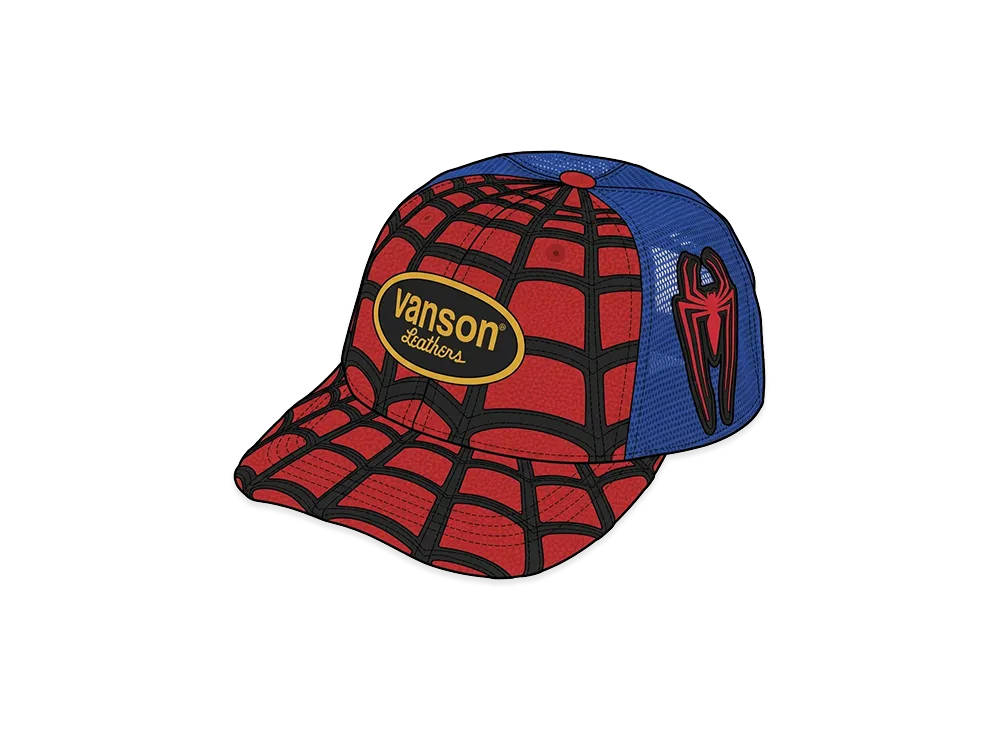 Supreme x Vanson Leathers Spider-Man Mesh Back 6-Panel "Red"