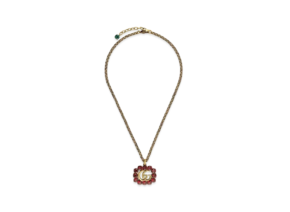 GUCCI Crystal Double G Necklace