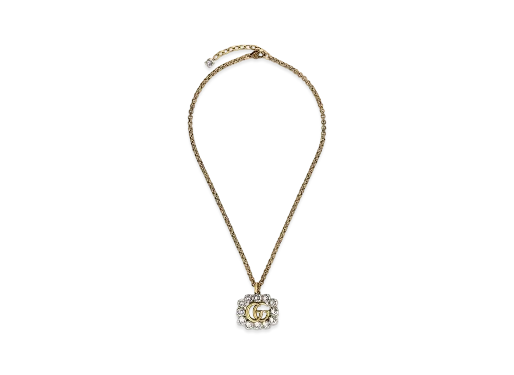 GUCCI Crystal Double G Necklace