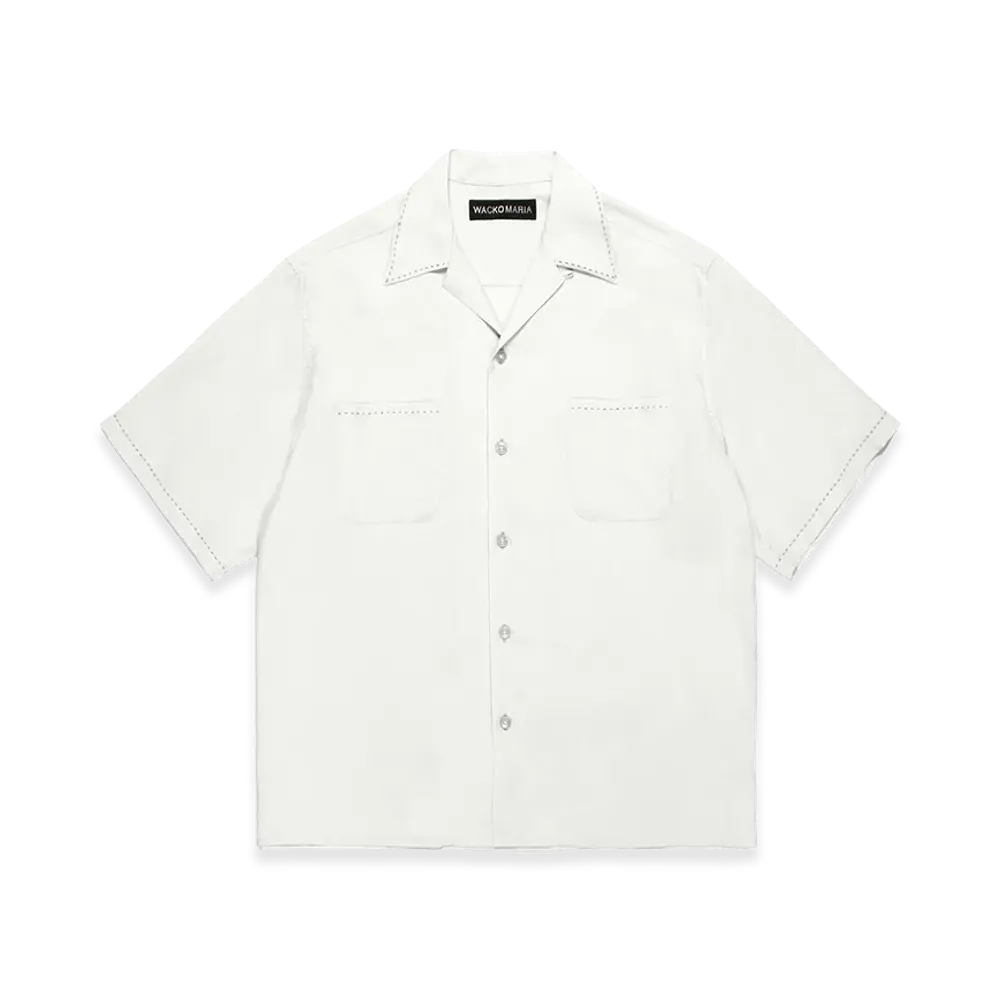 WACKO MARIA 50's Open Collar Shirt "White"