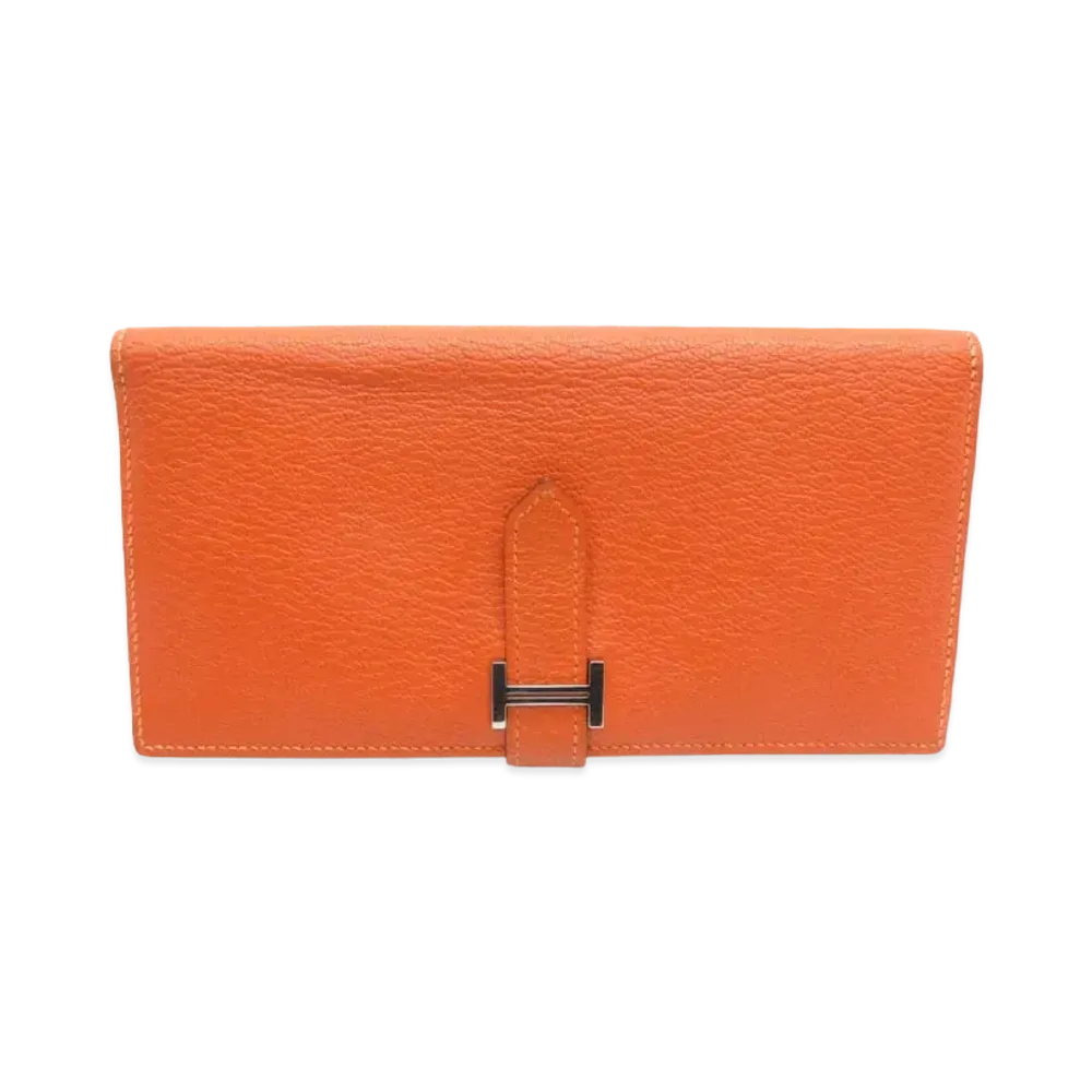 Hermes Bean Souffle Wallet "Orange"