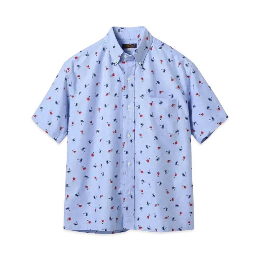 SUN SURF Cotton Oxford B.D. Shirt Hula Dancer "Blue"