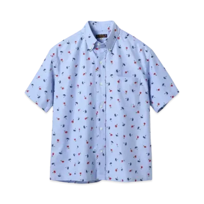 SUN SURF Cotton Oxford B.D. Shirt Hula Dancer "Blue"