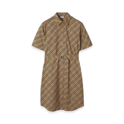 Burberry Check Cotton Shirt Dress "Sand"