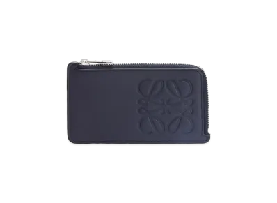 LOEWE Brand Coin Cardholder In Smooth Calfskin "Midnight Blue"