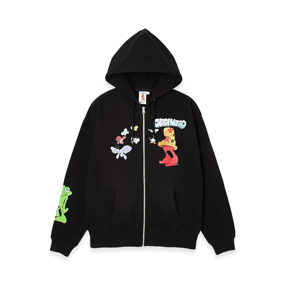 X-Girl Women's x Mark Bode Zip Up Sweat Hoodie "Black"