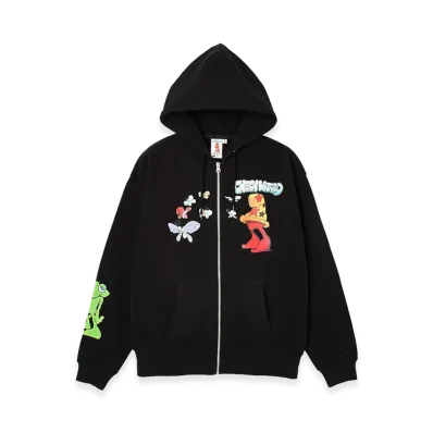X-Girl Women's x Mark Bode Zip Up Sweat Hoodie "Black"