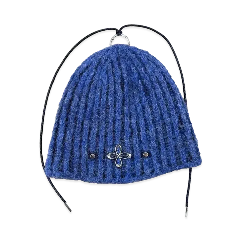 SURGERY Clover Logo Double-Strap Beanie "Blue"