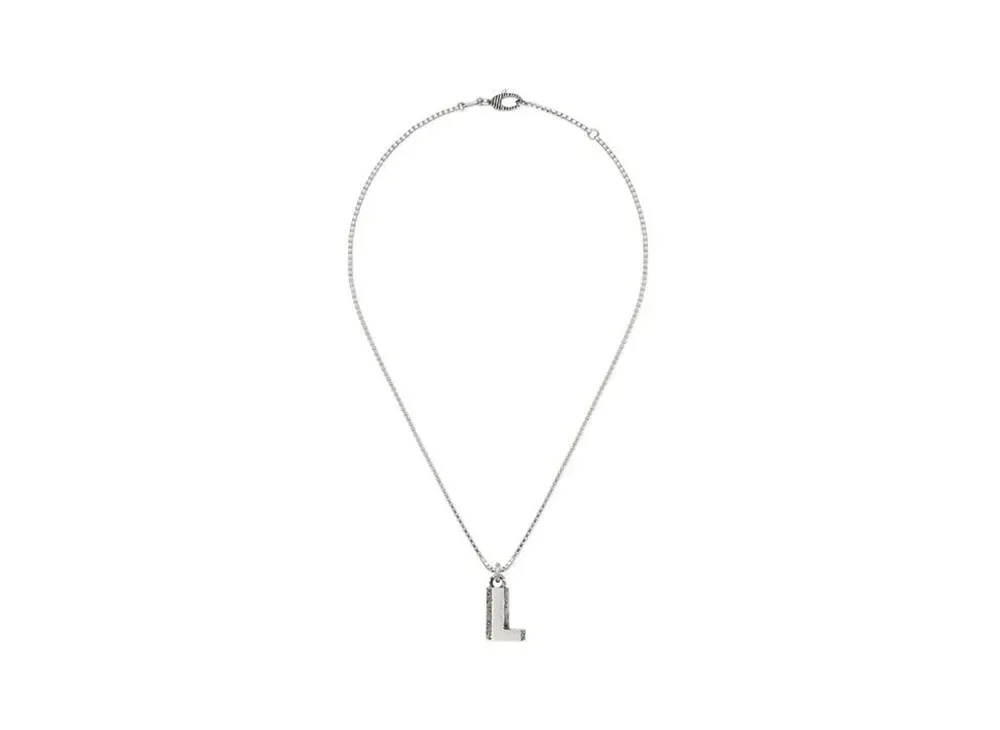 GUCCI Initial "L" Silver Necklace "Silver"