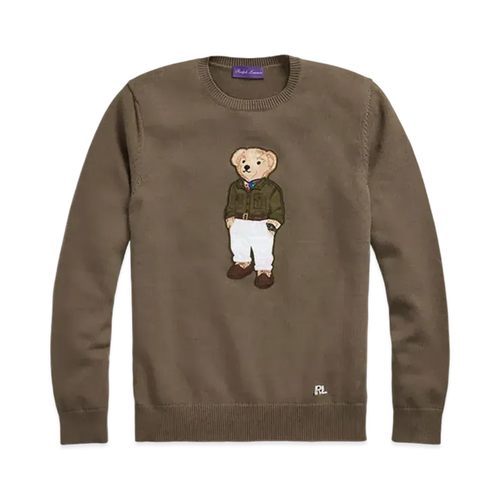 Ralph Lauren Purple Label Polo Bear Cotton-Blend Sweater "Green"
