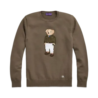 Ralph Lauren Purple Label Polo Bear Cotton-Blend Sweater "Green"