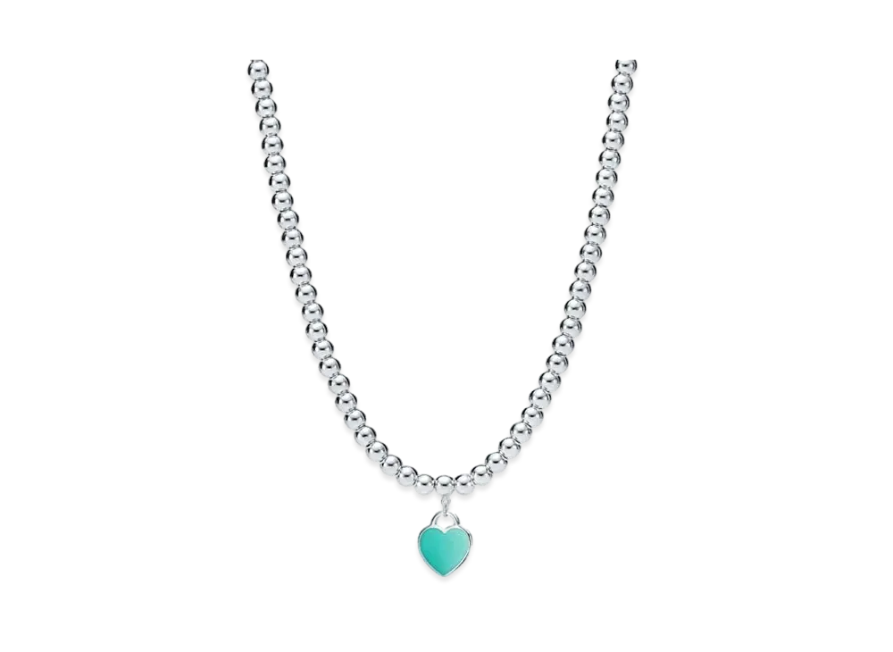 Tiffany & Co. Return to Tiffany Bead Necklace "Sterling Silver/Tiffany Blue"