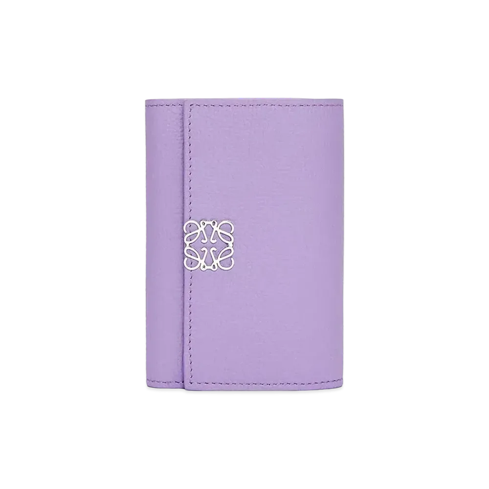 LOEWE  Anagram Small Vertical Wallet In Pebble Grain Calfskin "Light Mauve"
