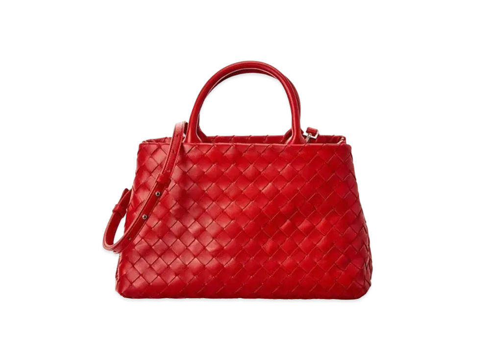 Bottega Veneta Intrecciato Hand Bag "Red"