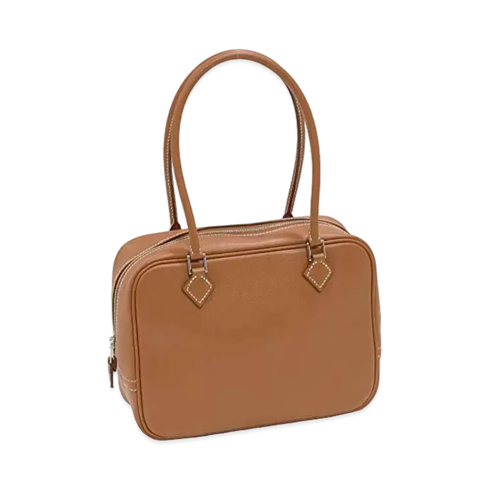 Hermes Plume Epsom Leather Hand Bag "Gold"