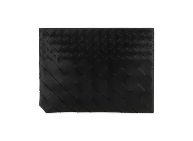 Bottega Veneta Leather Intrecciato Pouch "Black"