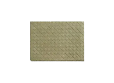 Bottega Veneta Intrecciato Woven Half Zip Clutch "Travertine"