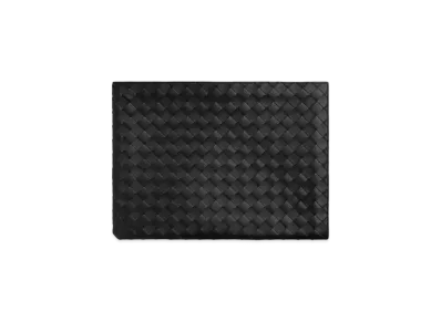 Bottega Veneta Intrecciato Half Zipper Pouch "Black/Redstone"