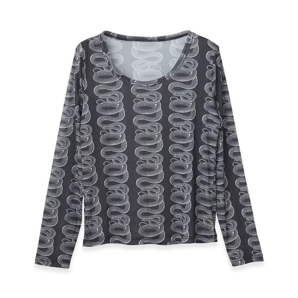 HYSTERIC GLAMOUR Women's Snake Loop T-Shirt "Black"