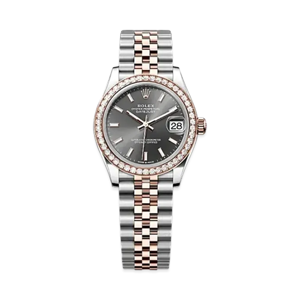 ROLEX Datejust 31mm Oystersteel & Everose Gold Diamond 278381RBR "Slate"